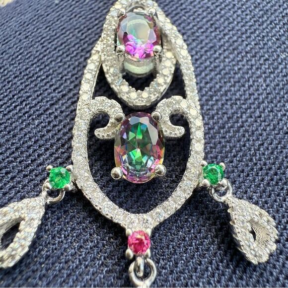 ✨ MYSTIC TOPAZ CHANDELIER PENDANT – SPARKLING STATEMENT PIECE ✨ - Picture 8 of 17